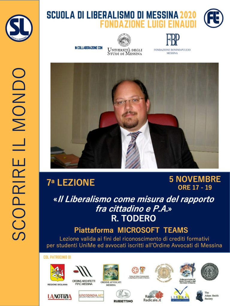 Scuola Di Liberalismo Messina Novembre Lezione Di Rocco Todero