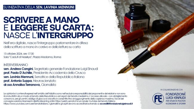 Scrivere a mano e leggere su carta: nasce l’intergruppo