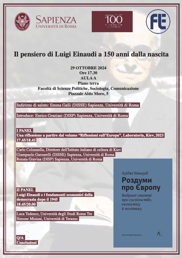 Il pensiero di Luigi Einaudi a 150 anni dalla nascita