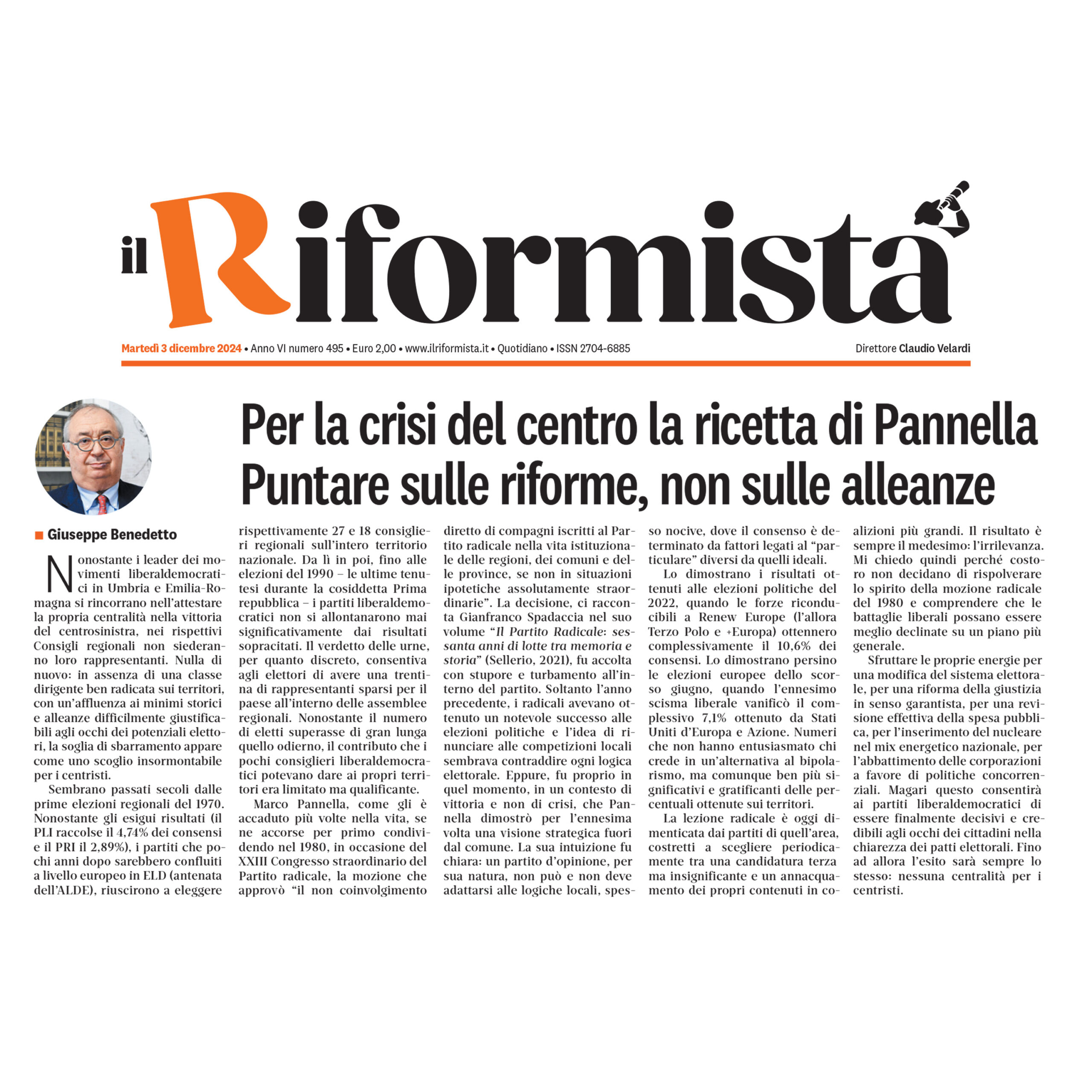 Per la crisi del centro la ricetta di Pannella. Puntare sulle riforme, non sulle alleanze