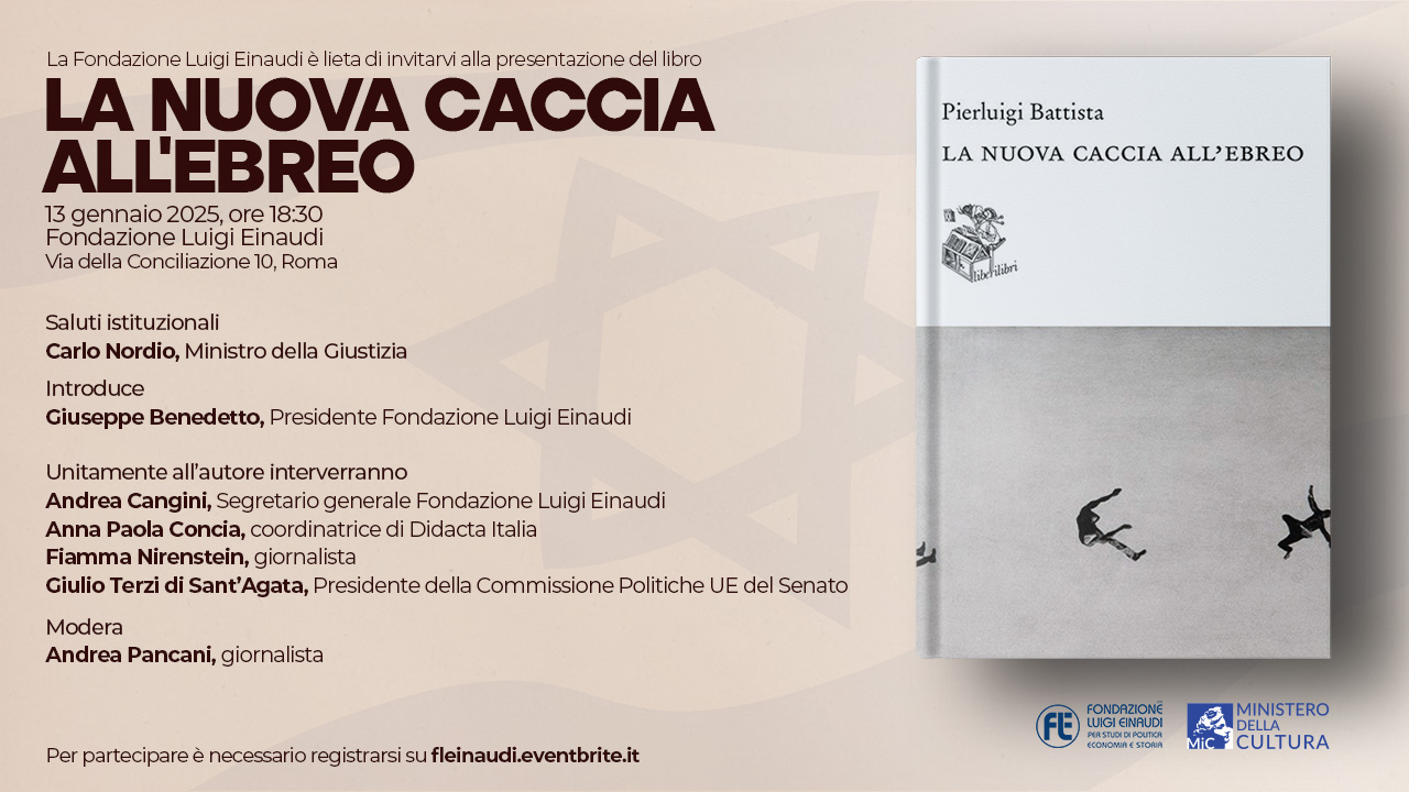 Presentazione del libro “La nuova caccia all’ebreo” di Pierluigi Battista