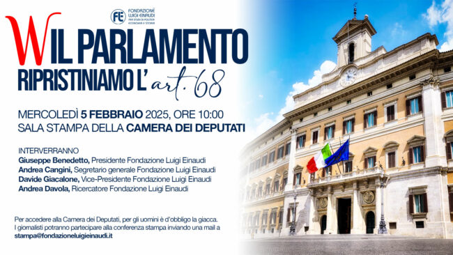 Viva il Parlamento, ripristiniamo l’Art. 68 della Costituzione