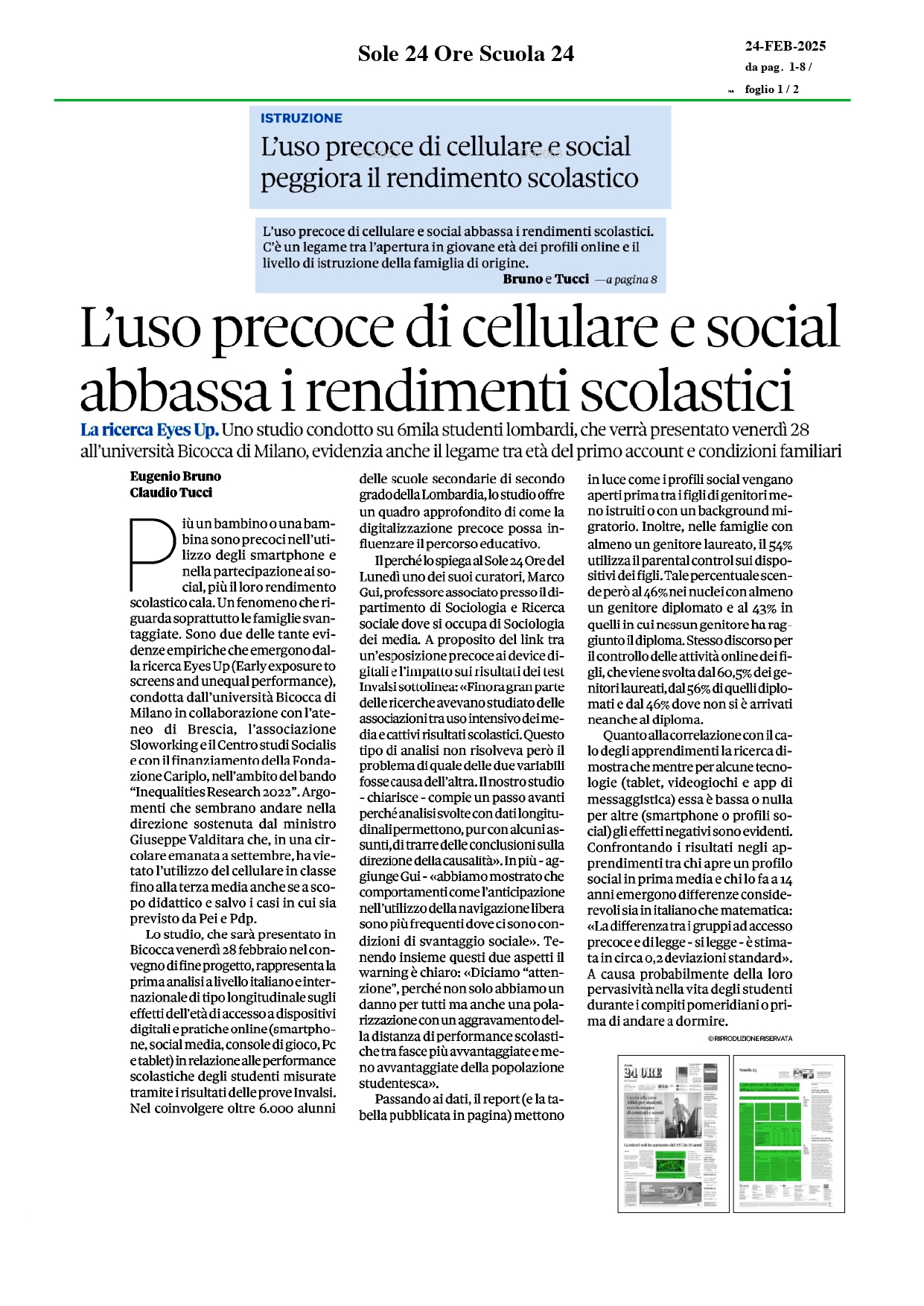 L’uso precoce di cellulare e social abbassa i rendimenti scolastici